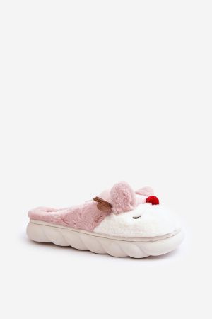 Fluffy Slippers with Cozy Christmas Design
