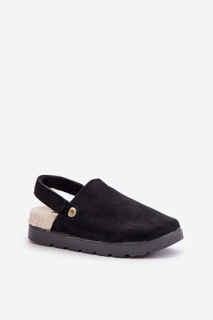 Women’s Eco-Suede Platform Slippers with Warm Shearling Lining