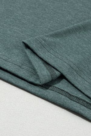 Women’s Mist Green V-Neck T-Shirt with Petal Sleeves