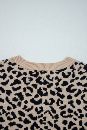 Women’s Leopard Print Cardigan with Buttons