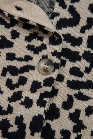 Women’s Leopard Print Cardigan with Buttons