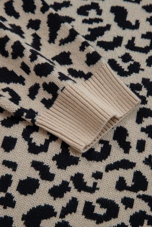 Women’s Leopard Print Cardigan with Buttons
