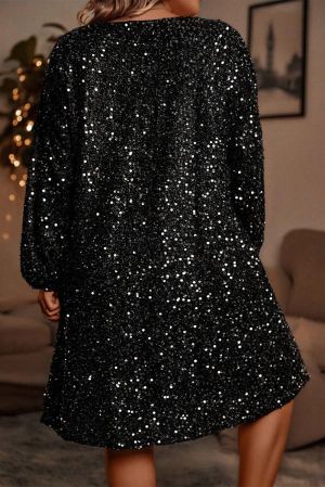 Women's Elegant Black Sequin Dress