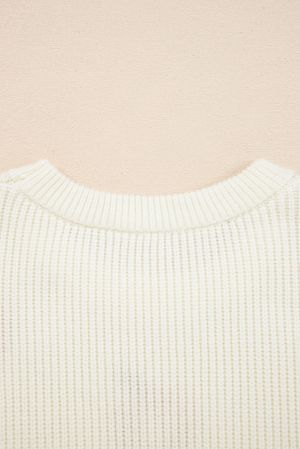 Women’s White Sweater with Pumpkin Embroidery