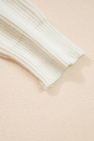 Women’s White Sweater with Pumpkin Embroidery