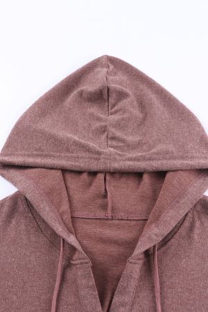 Women’s Hoodie with Buttons and Asymmetrical Hem