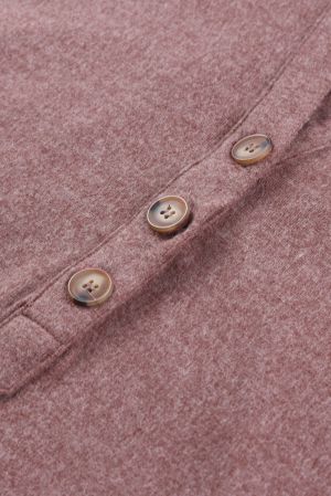 Women’s Hoodie with Buttons and Asymmetrical Hem