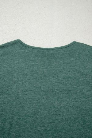 Women’s Green Long Sleeve Blouse with V-Neck