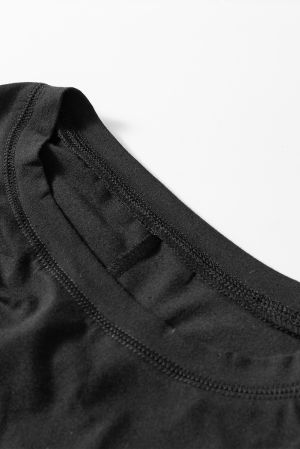 Black Cotton Oversized T-Shirt Tunic with Short Sleeves