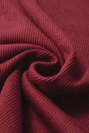 Women's Burgundy Blouse with Chiffon Sleeves