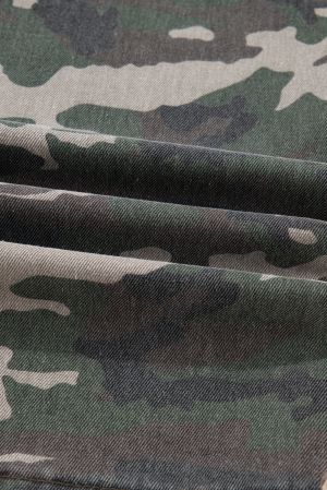 Дамски широки дънки карго с камуфлажен принт