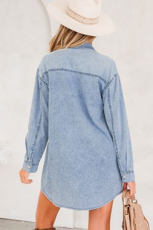 Women’s 100% Cotton Denim Shirt Dress