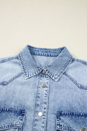 Women’s 100% Cotton Denim Shirt Dress