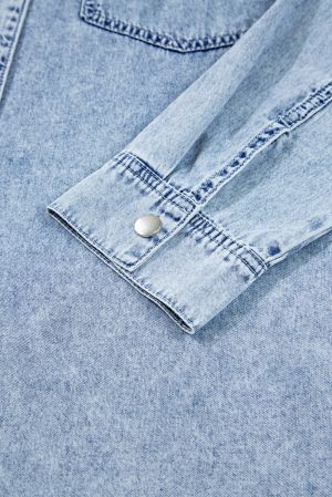 Women’s 100% Cotton Denim Shirt Dress