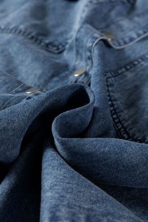Women’s 100% Cotton Denim Shirt Dress