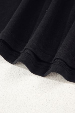 Дамска черна блуза с леопардови прозрачни ръкави