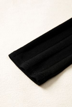 Дамска черна къса рокля с дълъг ръкав