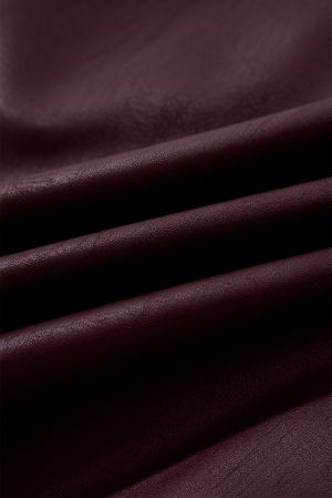 Women’s Burgundy Vegan Leather Sleeveless Mini Dress