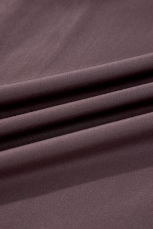 Women’s Coffee Brown Short Sleeve Knit Top Patchwork Long Dress