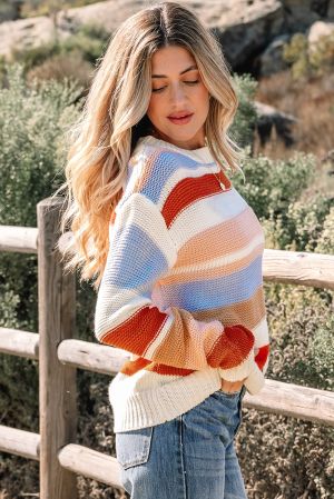 Women’s Multicolor Striped Knitted Sweater