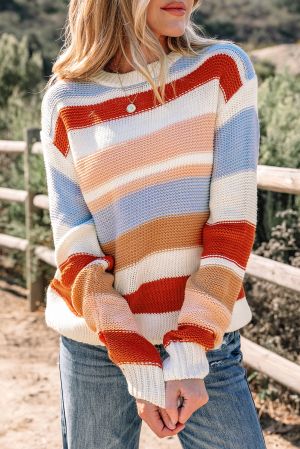 Women’s Multicolor Striped Knitted Sweater