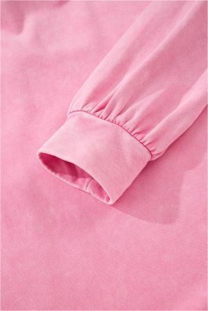 Women's Pink Long Sleeve Top with Statement Bow