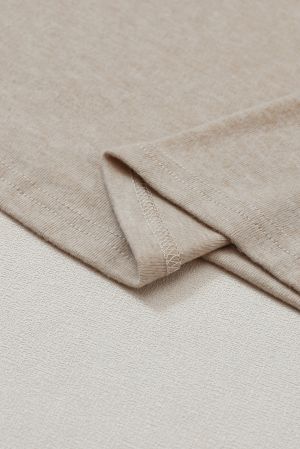 Дамска бежова блуза с дълги бухнали ръкави