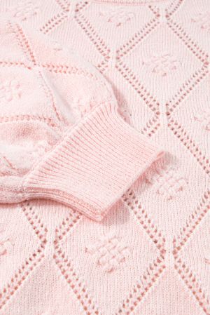 Women’s Cropped Knitted Sweater in Powder Pink
