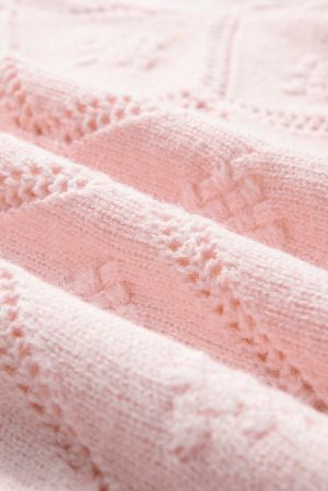 Women’s Cropped Knitted Sweater in Powder Pink