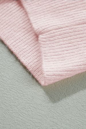 Women’s Cropped Knitted Sweater in Powder Pink