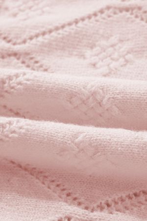 Women’s Cropped Knitted Sweater in Powder Pink