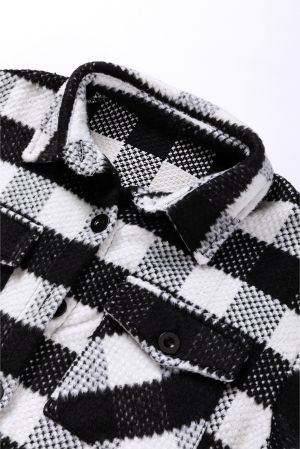 Women's Black and White Check Shacket