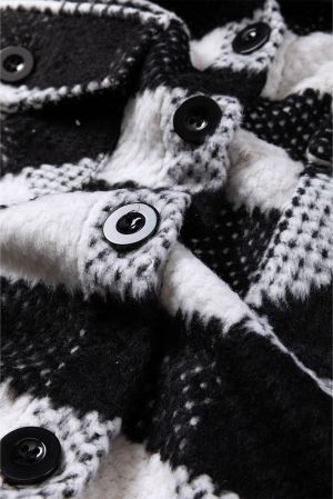 Women's Black and White Check Shacket