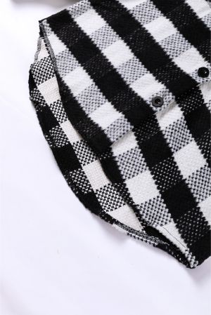 Women's Black and White Check Shacket