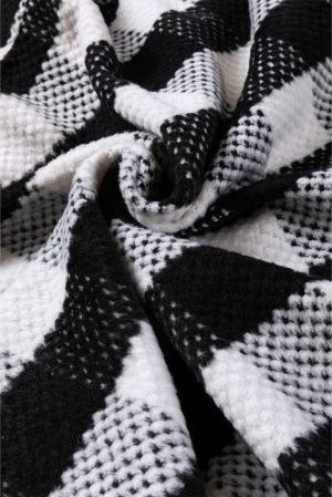 Women's Black and White Check Shacket