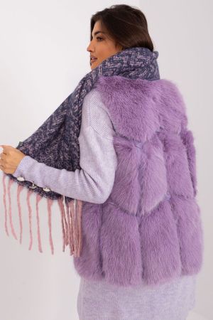 Women’s Long Purple and Pink Geometric Scarf