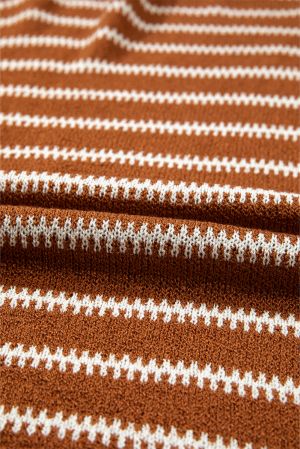 Women’s Brown and White Striped Sweater