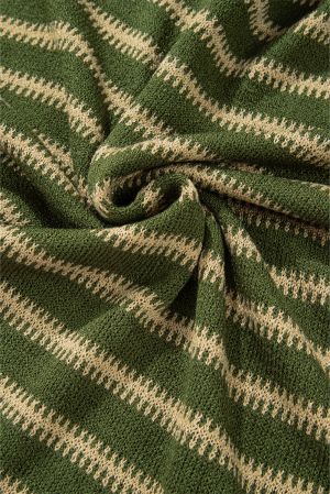 Women’s Green and Beige Striped Sweater