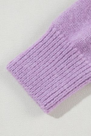 Women’s Lilac and Mint Color Block Sweater with White Triangle Detail