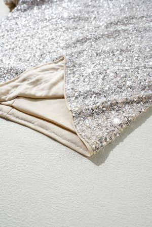 Women's Black Sequin Blouse with Modern Crop Fit