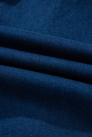 Dirty blue Sleeveless Zipped Bodycon Denim Short Dress