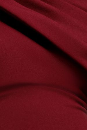 Women's Elegant Long Burgundy One-Shoulder Draped Evening Dress