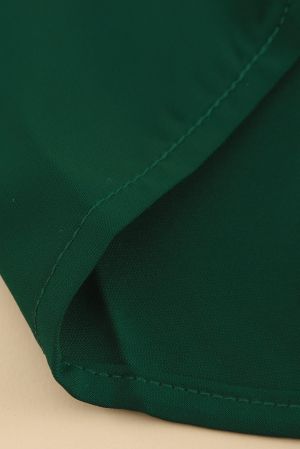 Women's Dark Green Blouse with Elastic Cuffs and Relaxed Fit