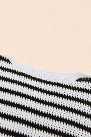 Women’s Striped Sweater in White and Black