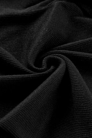 Women's Black Stretch Leggings with Front Slits