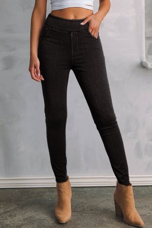 Women's Black High-Waisted Shaping Denim Jeggings
