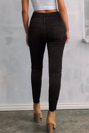 Women's Black High-Waisted Shaping Denim Jeggings