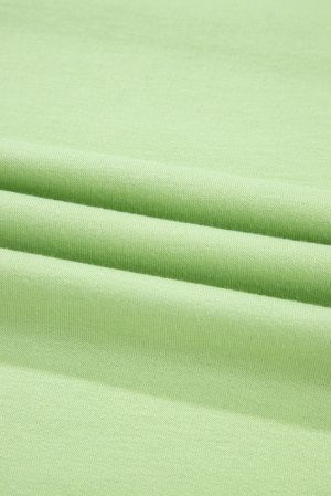 Meadow Mist Green Solid Loose V Neck Half Sleeve Tee and Shorts