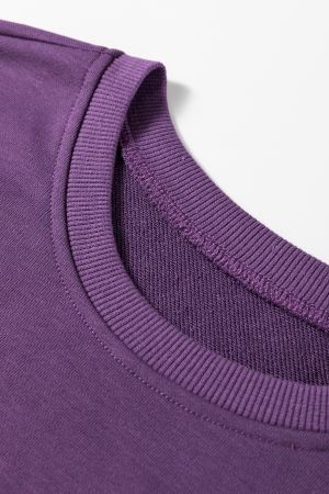 Women's Purple Two Piece Set - Oversized Top and Ribbed Leggings