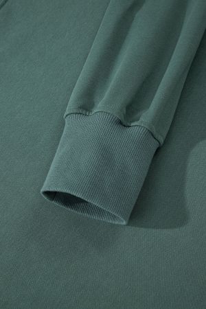 Women's Green Two Piece Set - Oversized Top and Ribbed Leggings